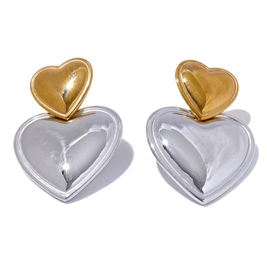 Aretes Bennett Plata + Dorado