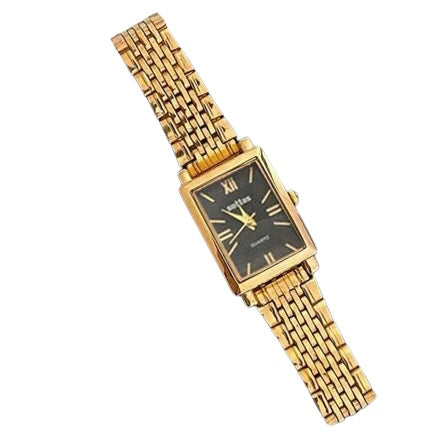 Reloj Dorado + F Negro